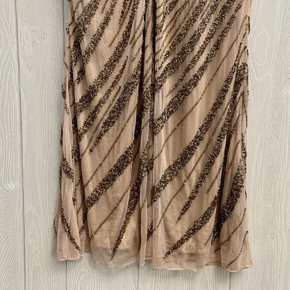 Mac Duggal Long Sleeve Beaded Column Gown Size 12 Mocha 5240 NWT - Picture 10 of 10